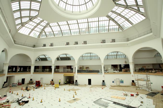 The atrium during construction